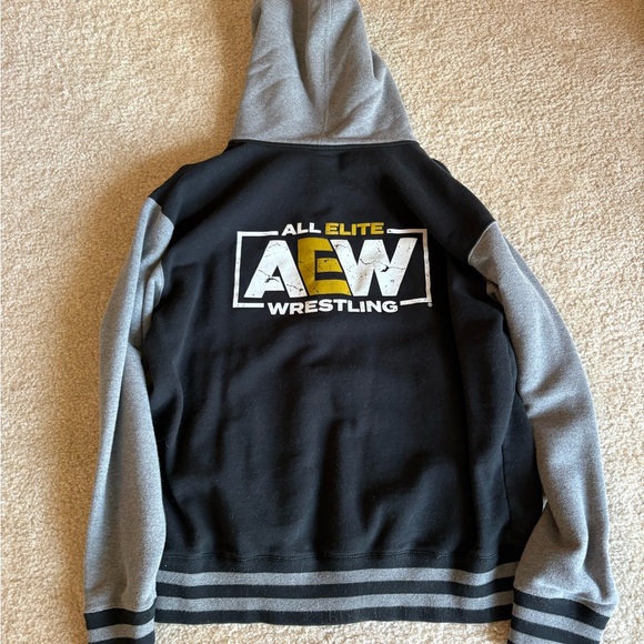 AEW Black and Gray Zip-Up Hoodie - Picture 2 of 2